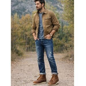 Duluth Trading Co Leather Moc Toe Work Boots USA Made Vibram Sole 9.5M